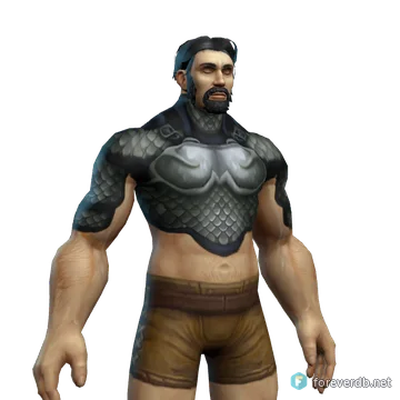 Dark Iron Mail worn by a human male, rendered from the Forever client