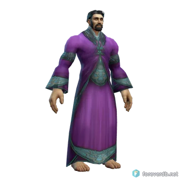 Robe of the Magi worn by a human male, rendered from the Forever client