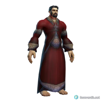 Inferno Robe worn by a human male, rendered from the Forever client