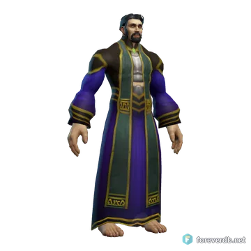 Mage Dragon Robe worn by a human male, rendered from the Forever client