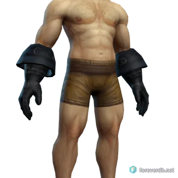 Ebonhold Gauntlets worn by a human male, rendered from the Forever client