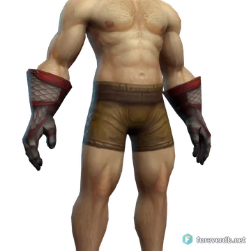 Grubbis Paws worn by a human male, rendered from the Forever client