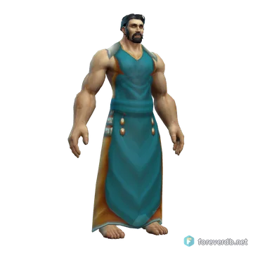 Robe of Crystal Waters worn by a human male, rendered from the Forever client