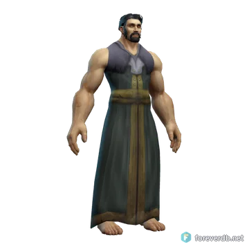 Robe of the Keeper worn by a human male, rendered from the Forever client