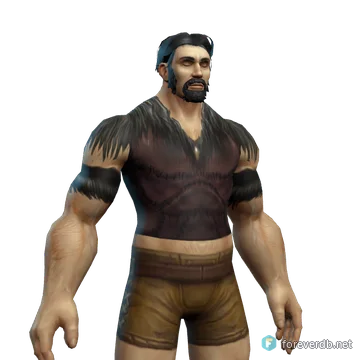 Black Bear Hide Vest worn by a human male, rendered from the Forever client
