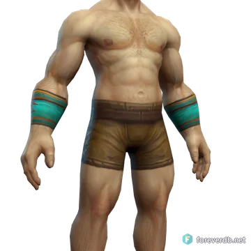 Arachnidian Bracelets worn by a human male, rendered from the Forever client
