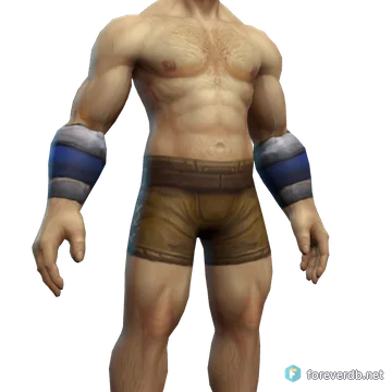Warped Leather Bracers worn by a human male, rendered from the Forever client
