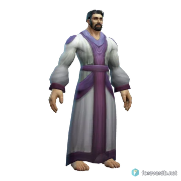 White Linen Robe worn by a human male, rendered from the Forever client