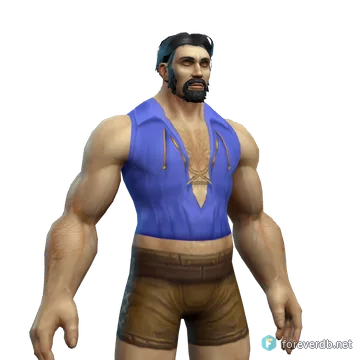 Azure Silk Vest worn by a human male, rendered from the Forever client