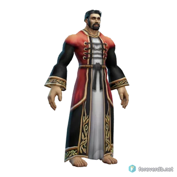 Imperial Red Robe worn by a human male, rendered from the Forever client
