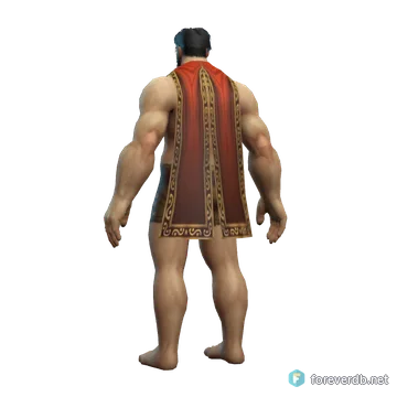 Imperial Red Cloak worn by a human male, rendered from the Forever client