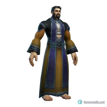 Wizardweave Robe worn by a human male, rendered from the Forever client