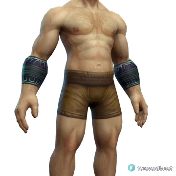 Symbolic Vambraces worn by a human male, rendered from the Forever client