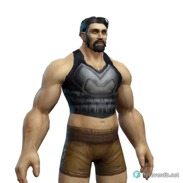 Ebonhold Armor worn by a human male, rendered from the Forever client