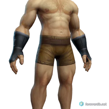 Black Whelp Gloves worn by a human male, rendered from the Forever client