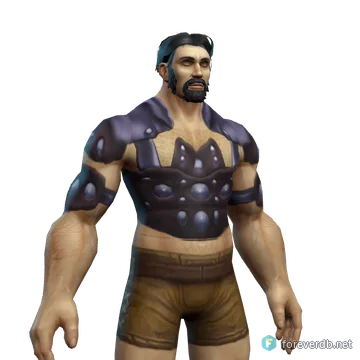 Raptorbane Armor worn by a human male, rendered from the Forever client