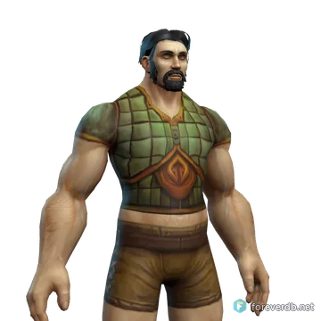 Protector Breastplate worn by a human male, rendered from the Forever client