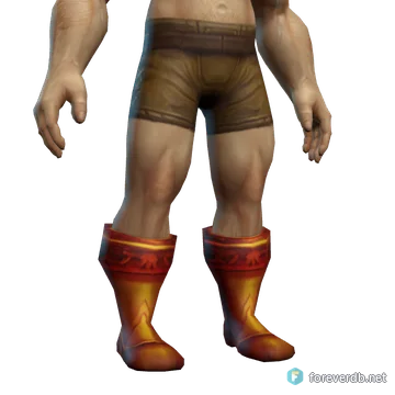 Hyperion Greaves worn by a human male, rendered from the Forever client