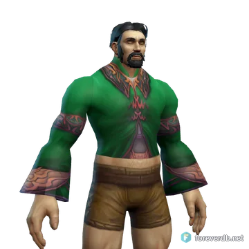 Green Holiday Shirt worn by a human male, rendered from the Forever client
