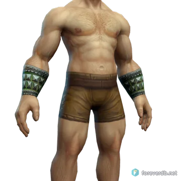 Keeper's Bindings worn by a human male, rendered from the Forever client