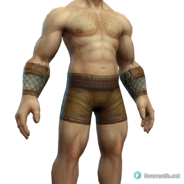 Mail Combat Armguards worn by a human male, rendered from the Forever client