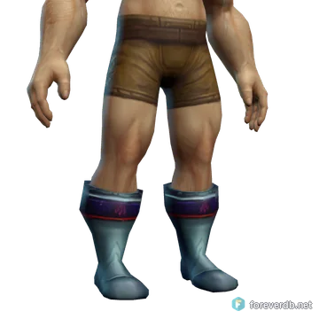 Imbued Plate Greaves worn by a human male, rendered from the Forever client
