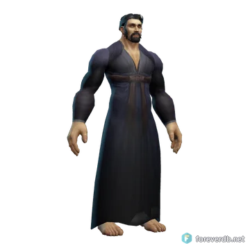 Simple Black Dress worn by a human male, rendered from the Forever client