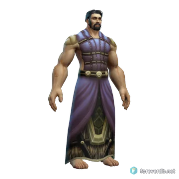 Raincaller Robes worn by a human male, rendered from the Forever client