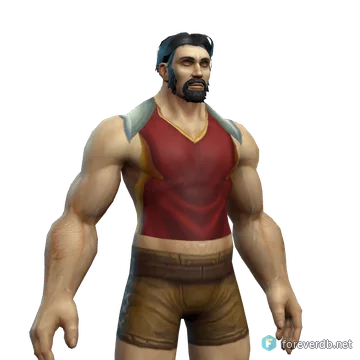 Red Mageweave Vest worn by a human male, rendered from the Forever client