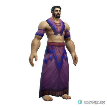 Barbaric Cloth Robe worn by a human male, rendered from the Forever client