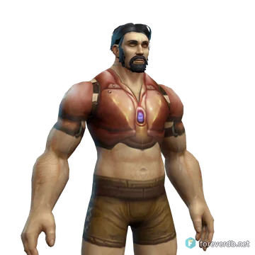 Embossed Plate Armor worn by a human male, rendered from the Forever client