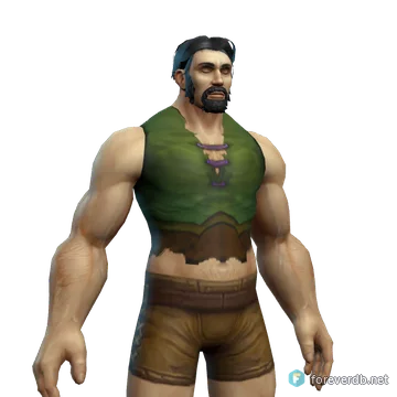 Riverpaw Leather Vest worn by a human male, rendered from the Forever client
