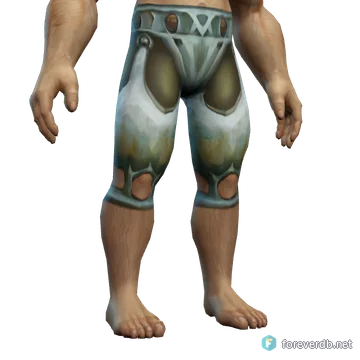 Bonelink Legplates worn by a human male, rendered from the Forever client