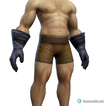Shadowcraft Gloves worn by a human male, rendered from the Forever client