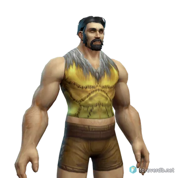 Rawhide Tunic worn by a human male, rendered from the Forever client