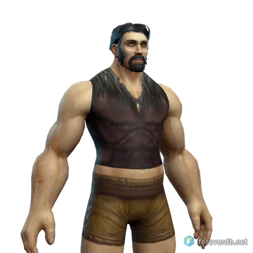 Rough Leather Vest worn by a human male, rendered from the Forever client