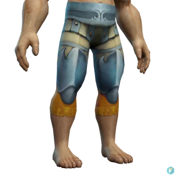 Cloudkeeper Legplates worn by a human male, rendered from the Forever client