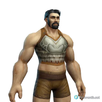 Dawnrider's Chestpiece worn by a human male, rendered from the Forever client