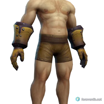 Desert Wind Gauntlets worn by a human male, rendered from the Forever client