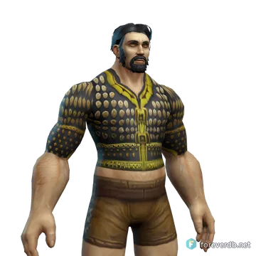 Warstrike Chestguard worn by a human male, rendered from the Forever client