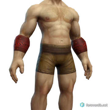 Bloodlust Bracelets worn by a human male, rendered from the Forever client