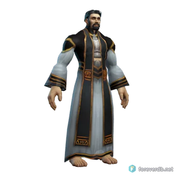Runecloth Robe worn by a human male, rendered from the Forever client