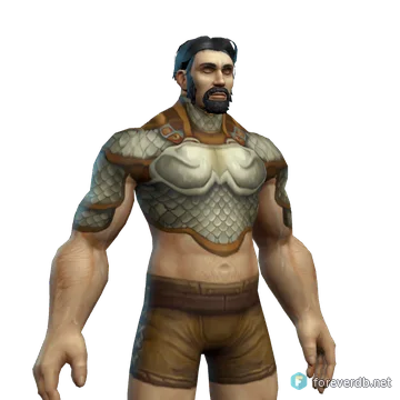 Mail Combat Armor worn by a human male, rendered from the Forever client