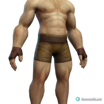 Heavy Linen Gloves worn by a human male, rendered from the Forever client
