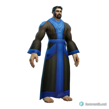 Gamemaster's Robe worn by a human male, rendered from the Forever client