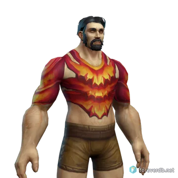 Magnificent Breastplate worn by a human male, rendered from the Forever client