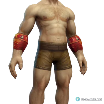 Magnificent Bracers worn by a human male, rendered from the Forever client