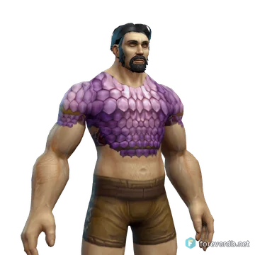 Thick Murloc Armor worn by a human male, rendered from the Forever client