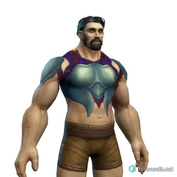 Imbued Plate Armor worn by a human male, rendered from the Forever client