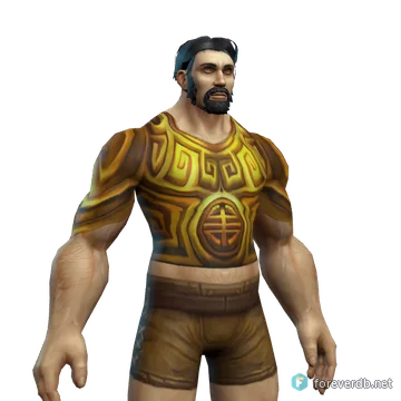 Sunscale Chestguard worn by a human male, rendered from the Forever client